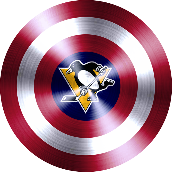 Captain American Shield With Pittsburgh Penguins Logo vinyl decal